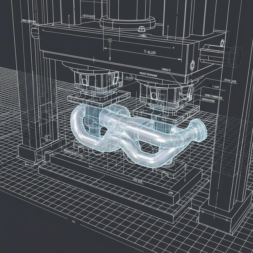 Titanium stamping process concept for automotive exhaust components