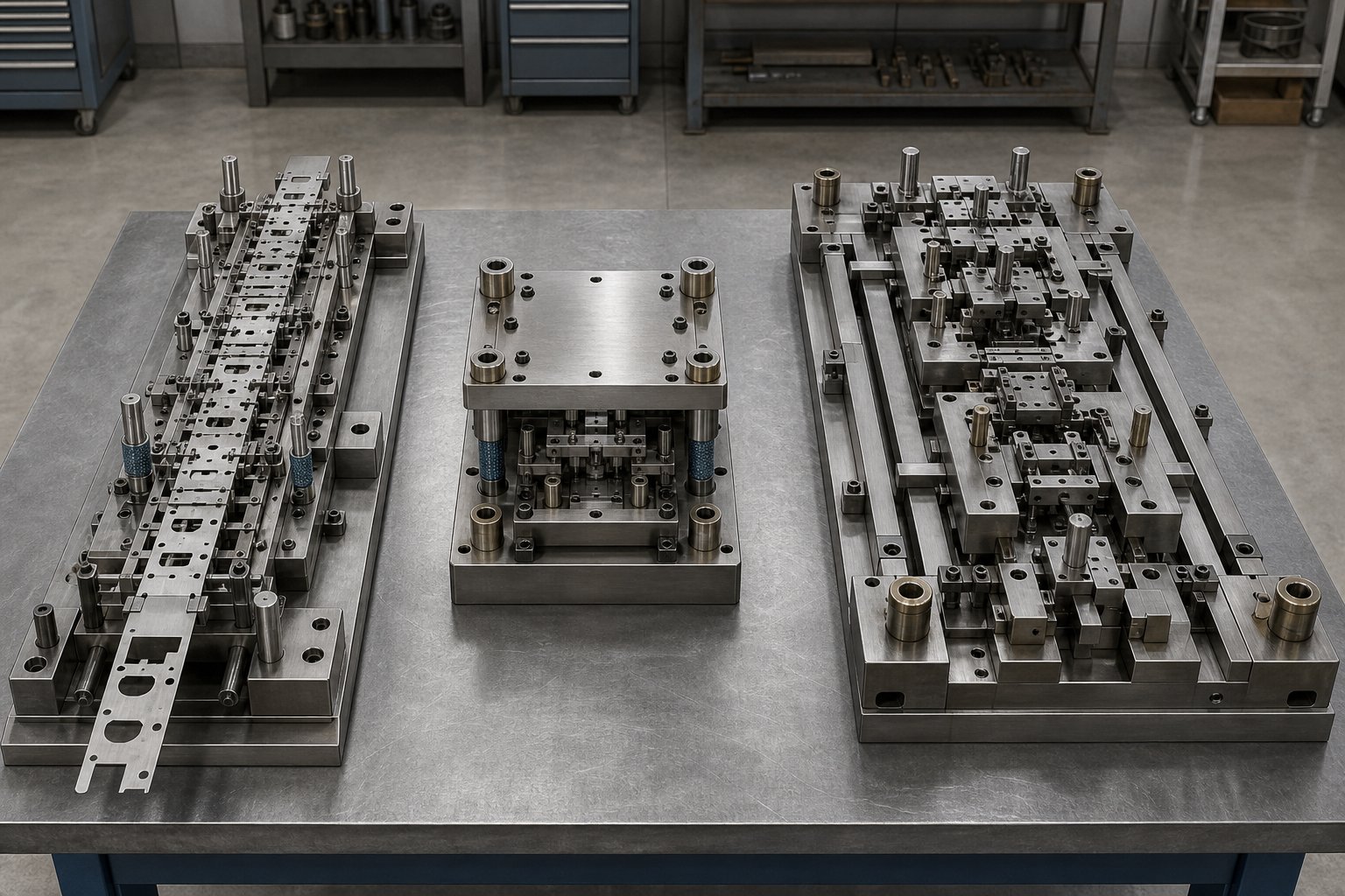 comparison of progressive compound and transfer stamping die configurations for different production applications