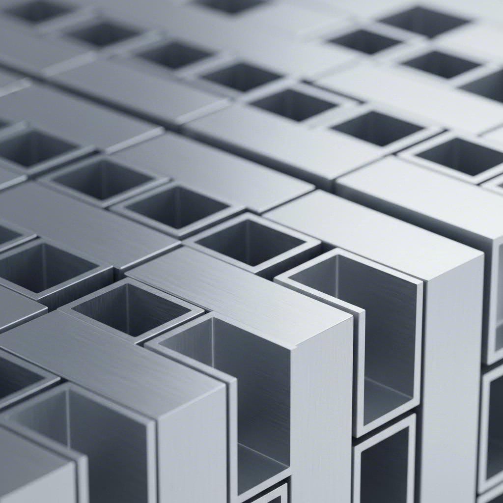 rectangular tube aluminum extrusions showcasing clean profiles and precision manufacturing