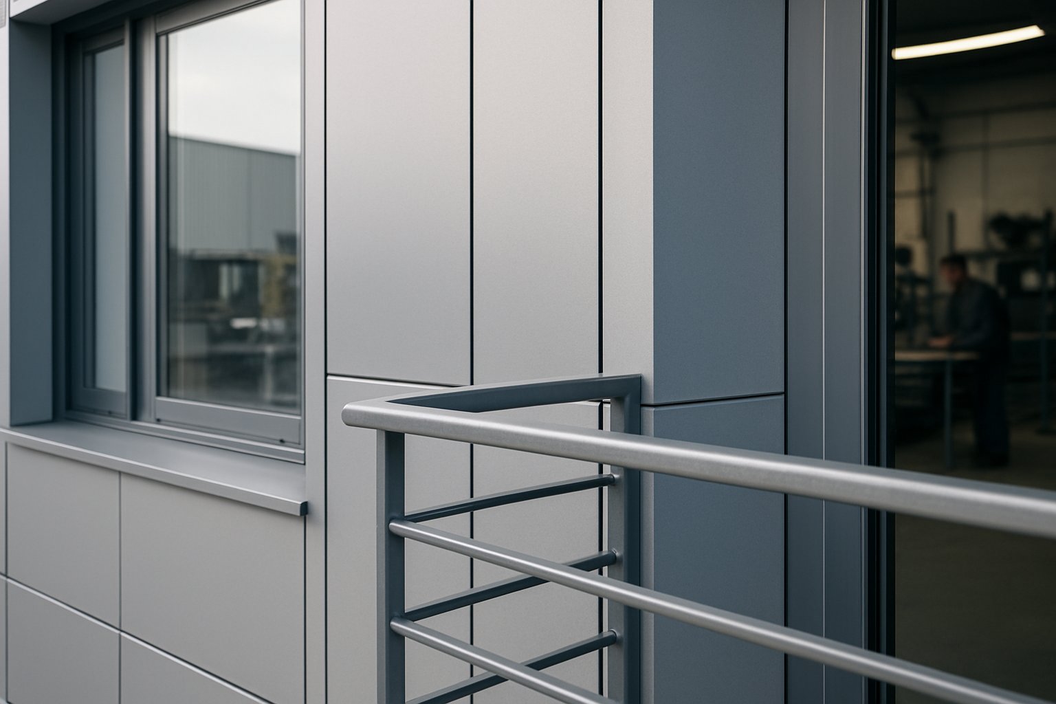 powder coated aluminium used on architectural frames panels and railings