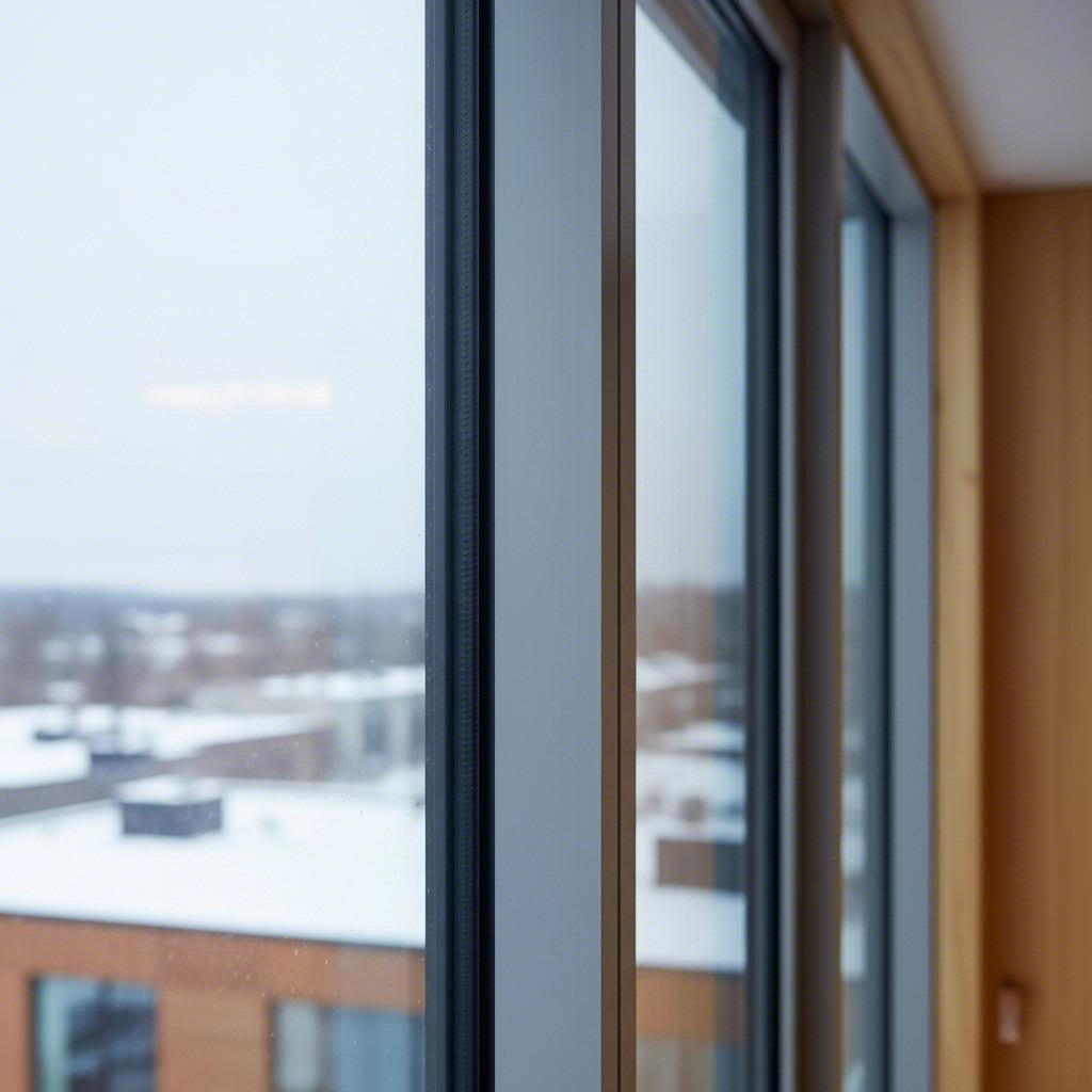 thermally broken aluminum window frame demonstrating condensation resistance in cold climate