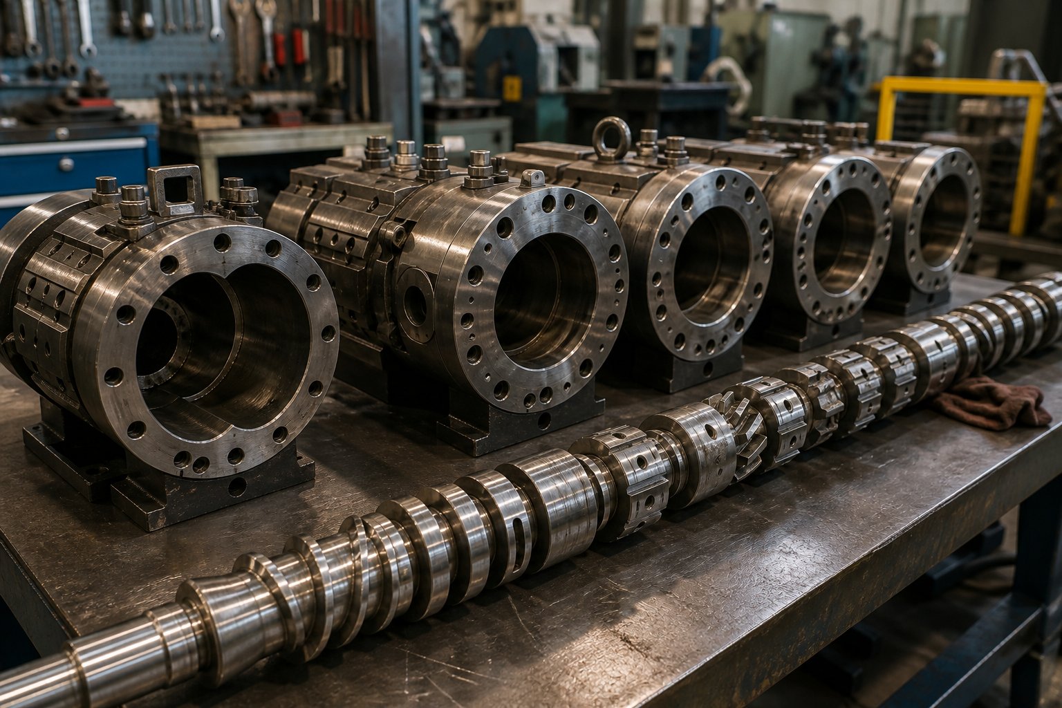modular barrel segments and interchangeable screw elements that reduce long term maintenance costs