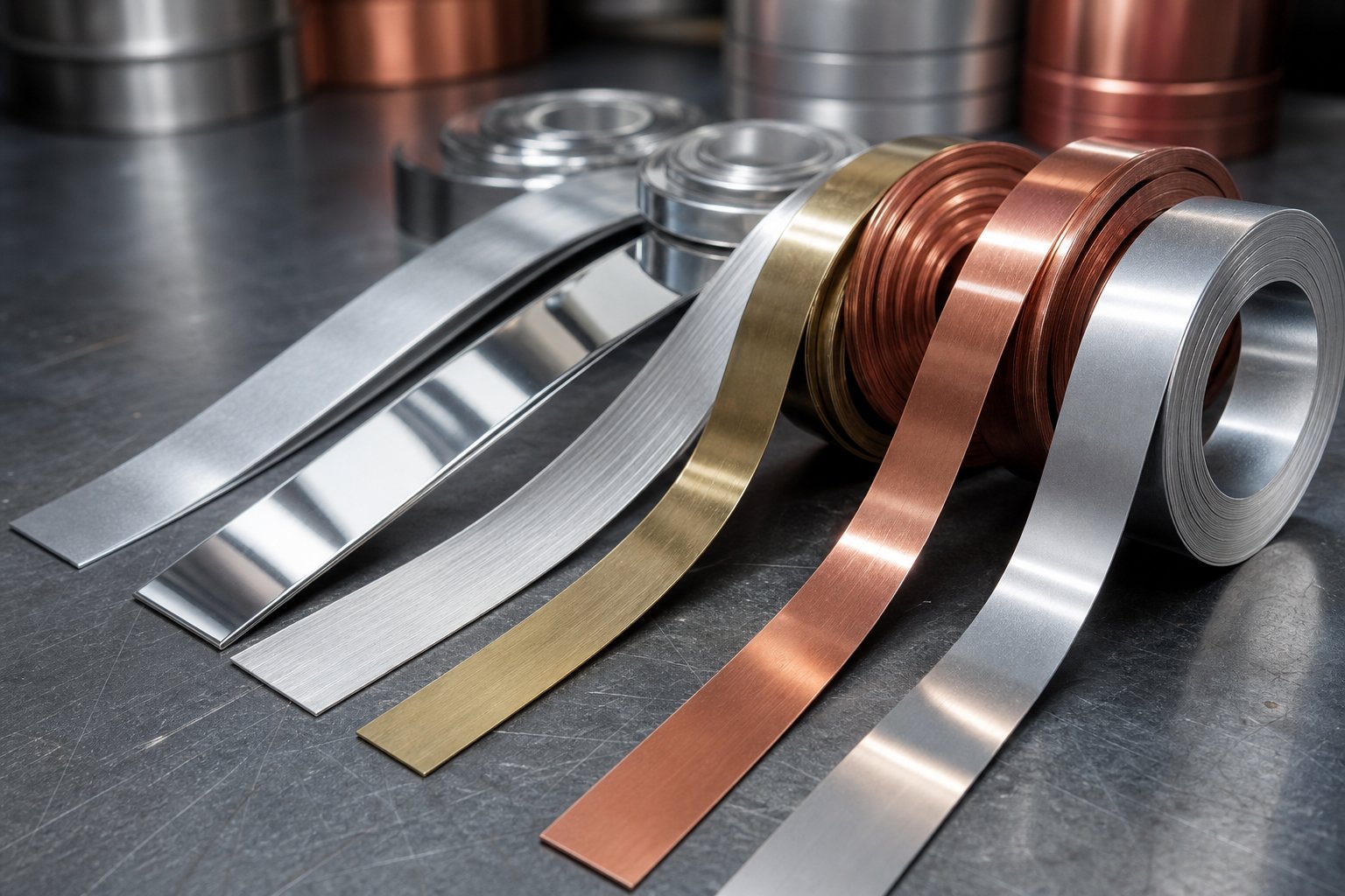 info-1-1 different metal strip coils used in progressive die stamping including steel copper brass and aluminum
