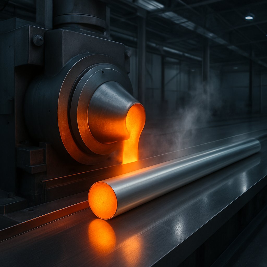 aluminum billet forming into an extruded profile