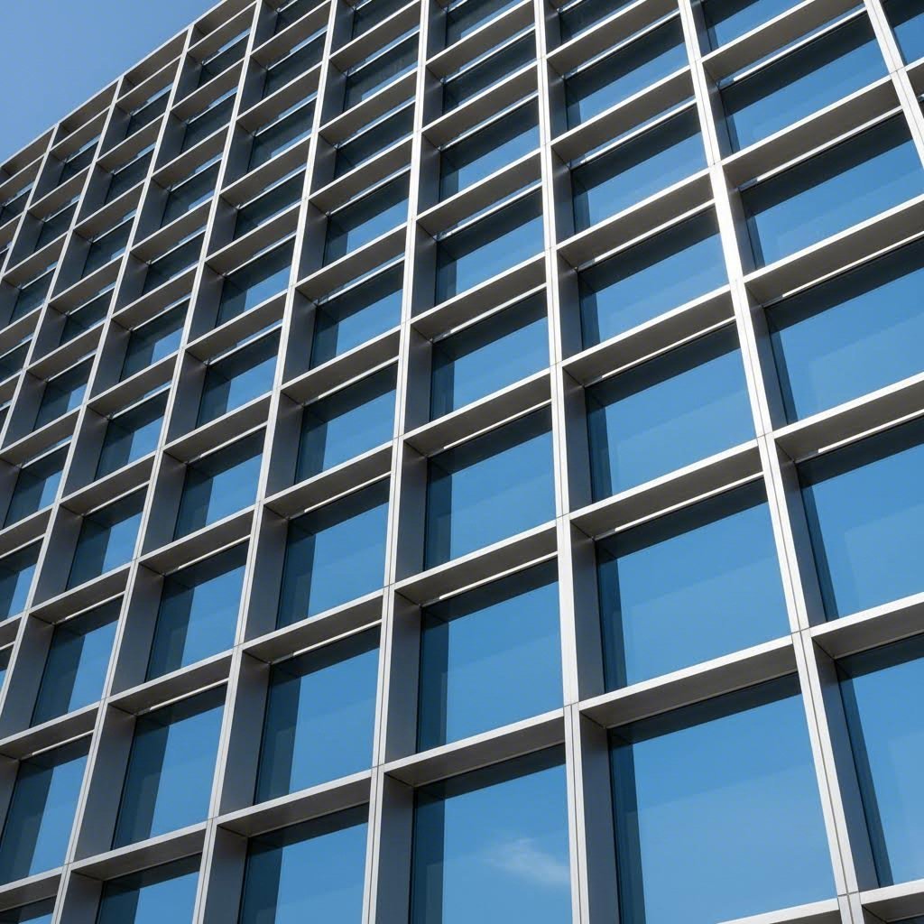 architectural aluminum extrusion profiles forming curtain wall and window framing systems
