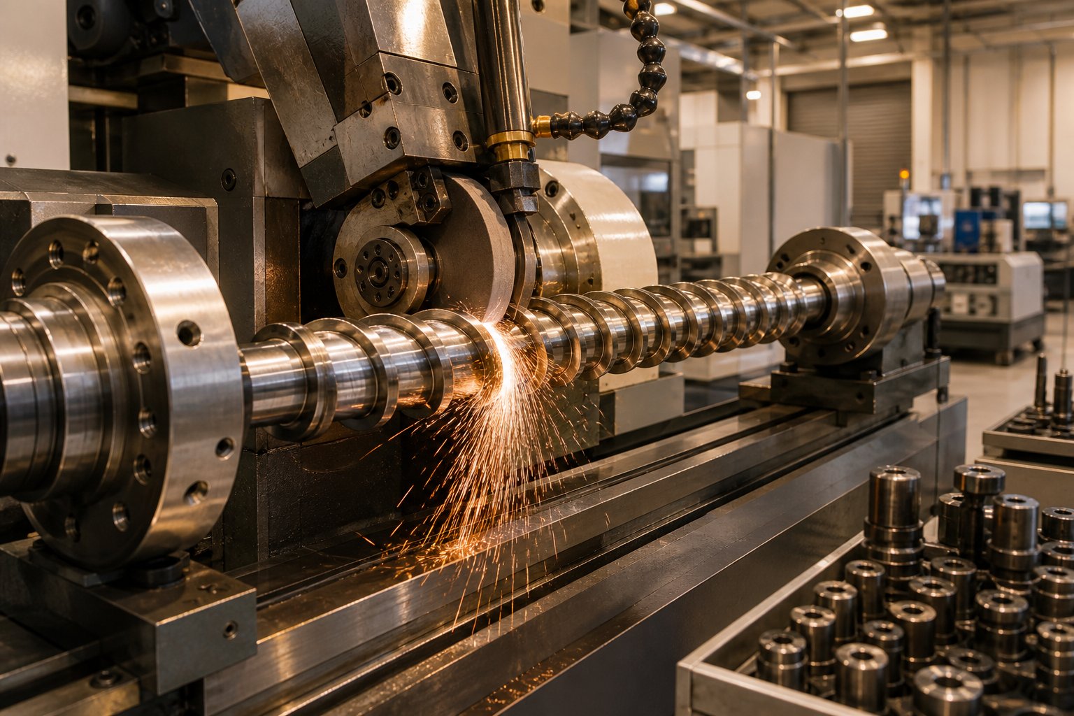 precision grinding of a custom screw barrel during the manufacturing and quality validation stage
