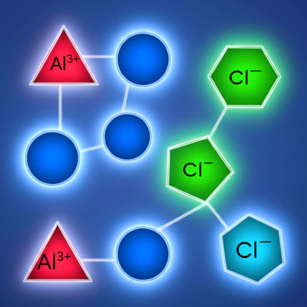 balancing aluminium and anion charges to create neutral chemical compounds