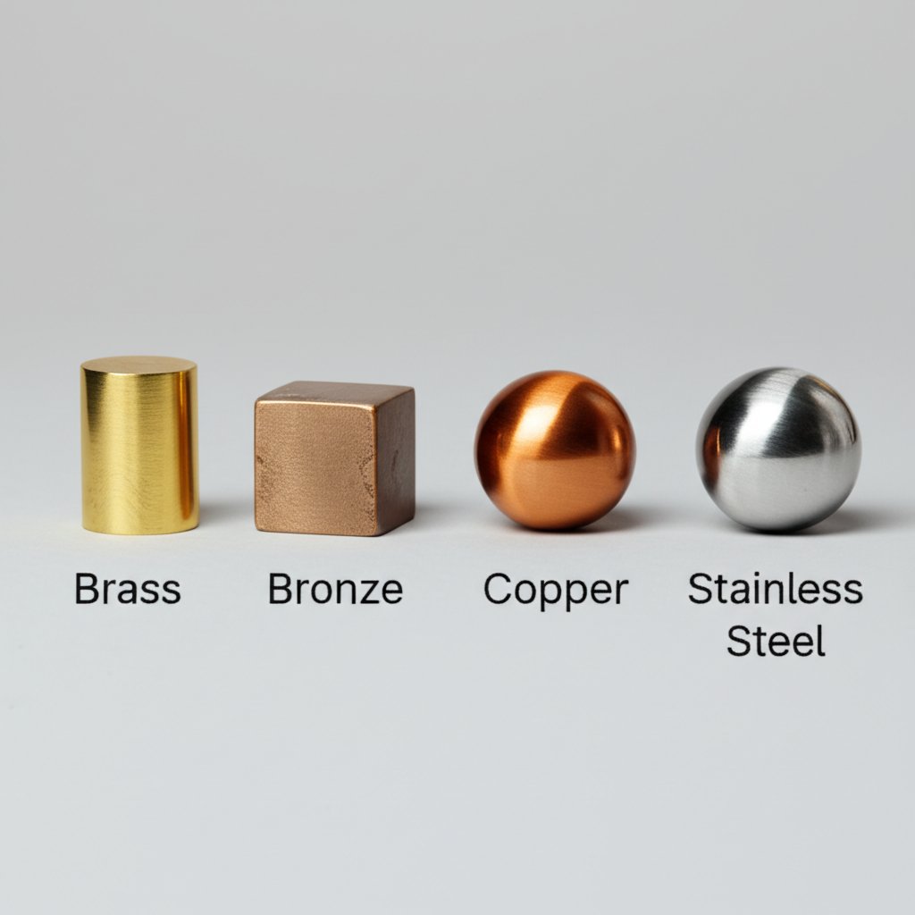 visual comparison of brass and other common metals for different uses