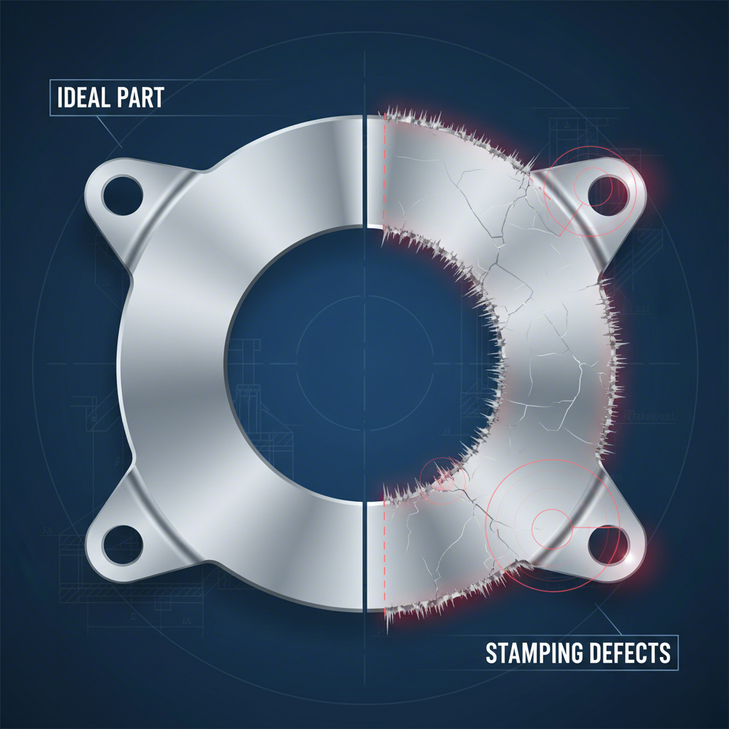 visual comparison of a quality stamped part versus one with common defects
