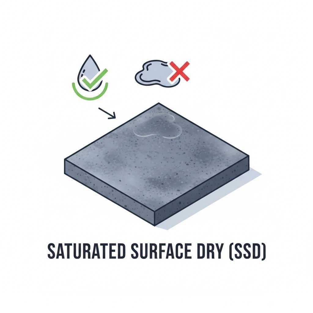 Visualizing the Saturated Surface Dry (SSD) condition essential for grout adhesion