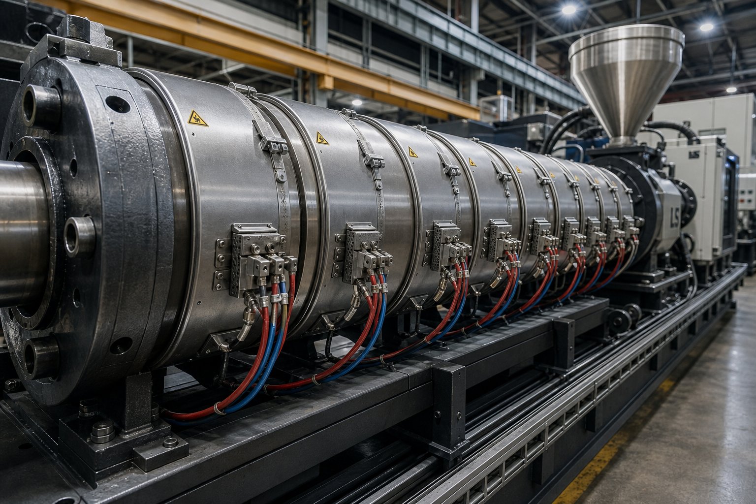 multiple heater bands create independent temperature zones along an injection molding barrel for precise thermal profiling