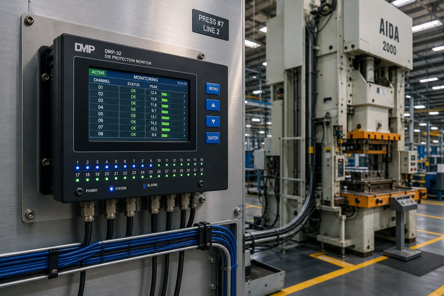 die protection controllers process multiple sensor inputs per stroke and issue stop commands within milliseconds to prevent tooling damage