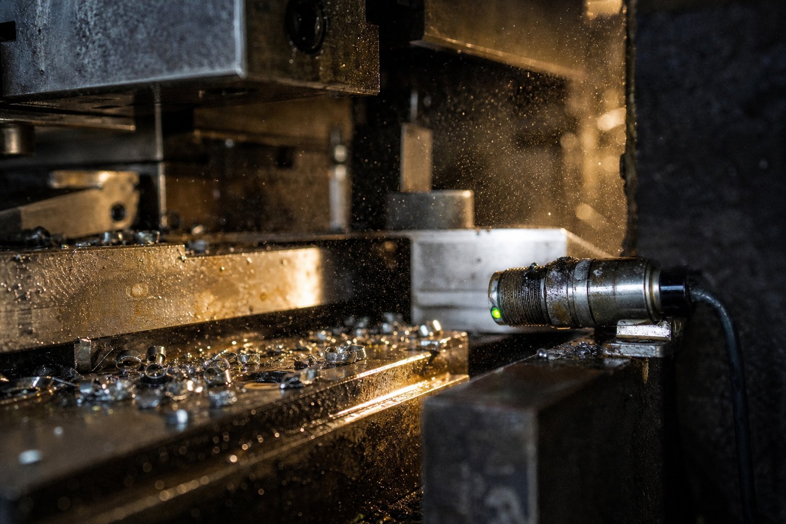 oil mist metal chips and vibration inside stamping dies gradually degrade sensor performance without proper maintenance countermeasures