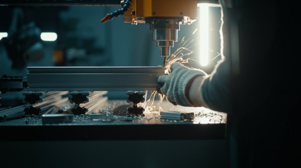 customizing 40x40 aluminum extrusion through cutting and assembly