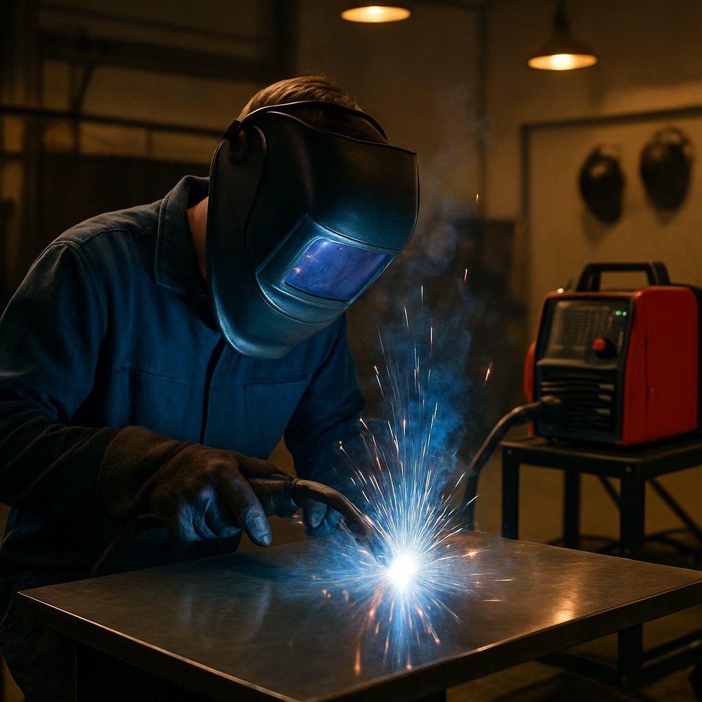 beginner mig welding setup creating a clean weld bead