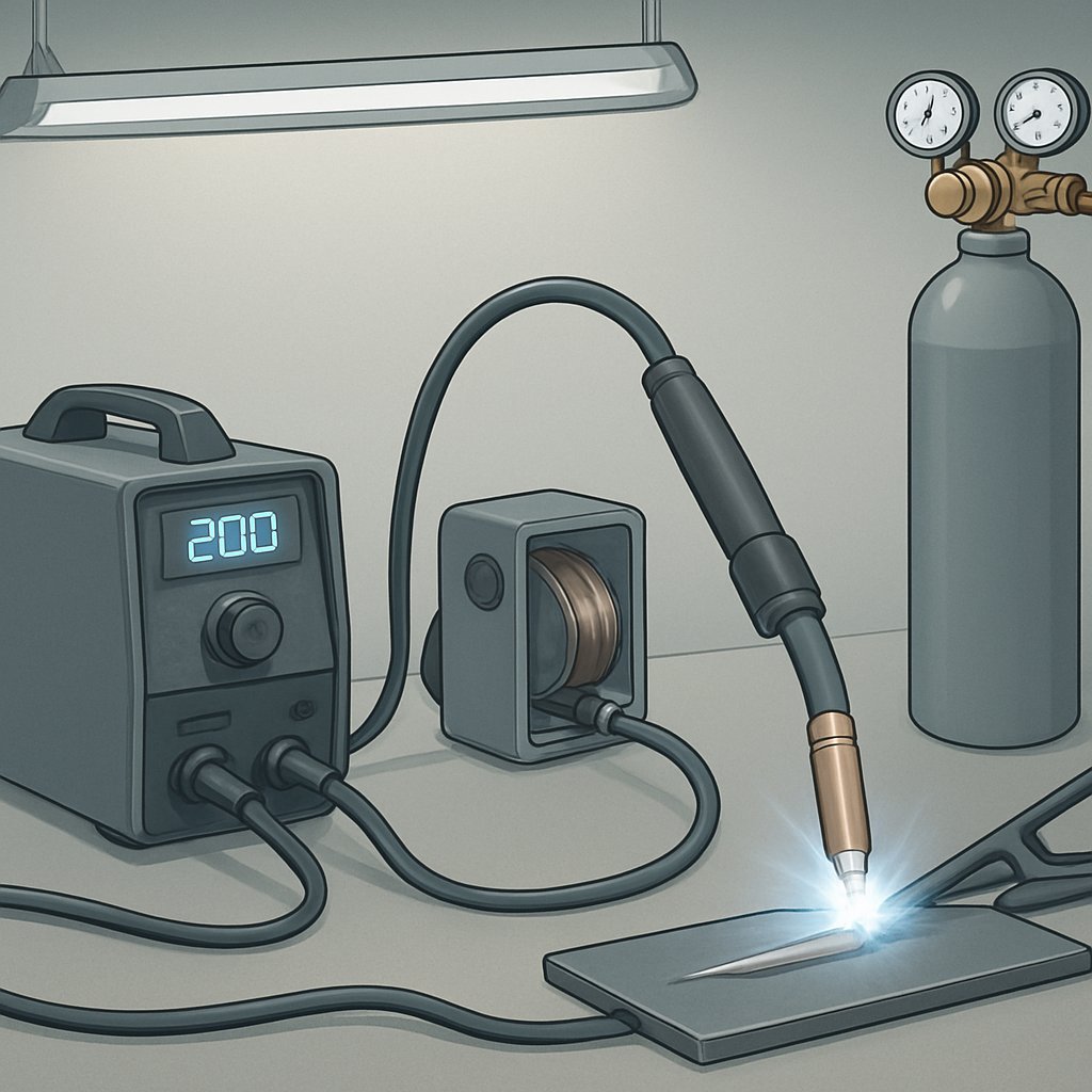 main parts of a mig welding setup working together