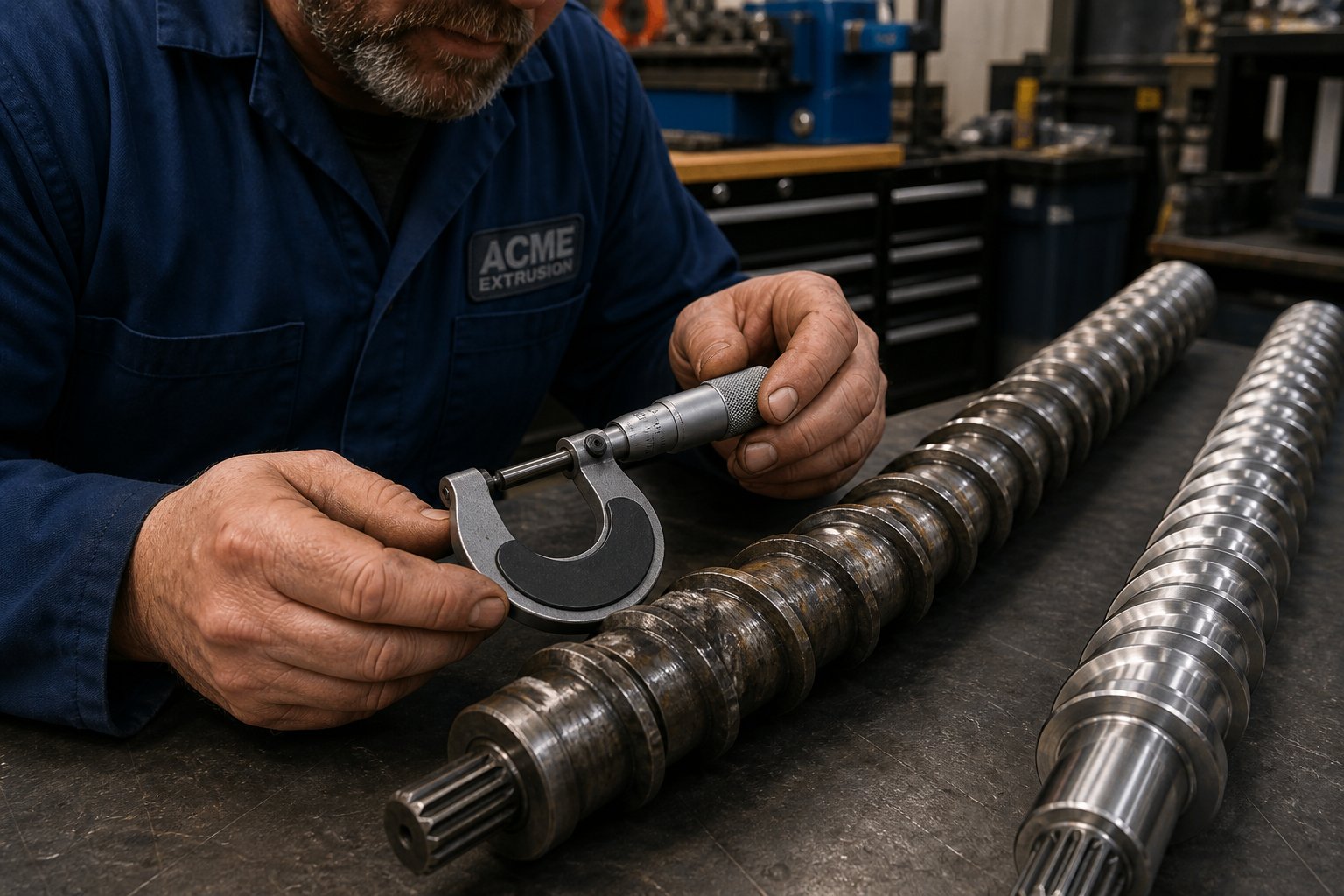 measuring extruder screw flight diameter to assess wear a critical step in deciding when replacement will restore lost throughput and melt quality