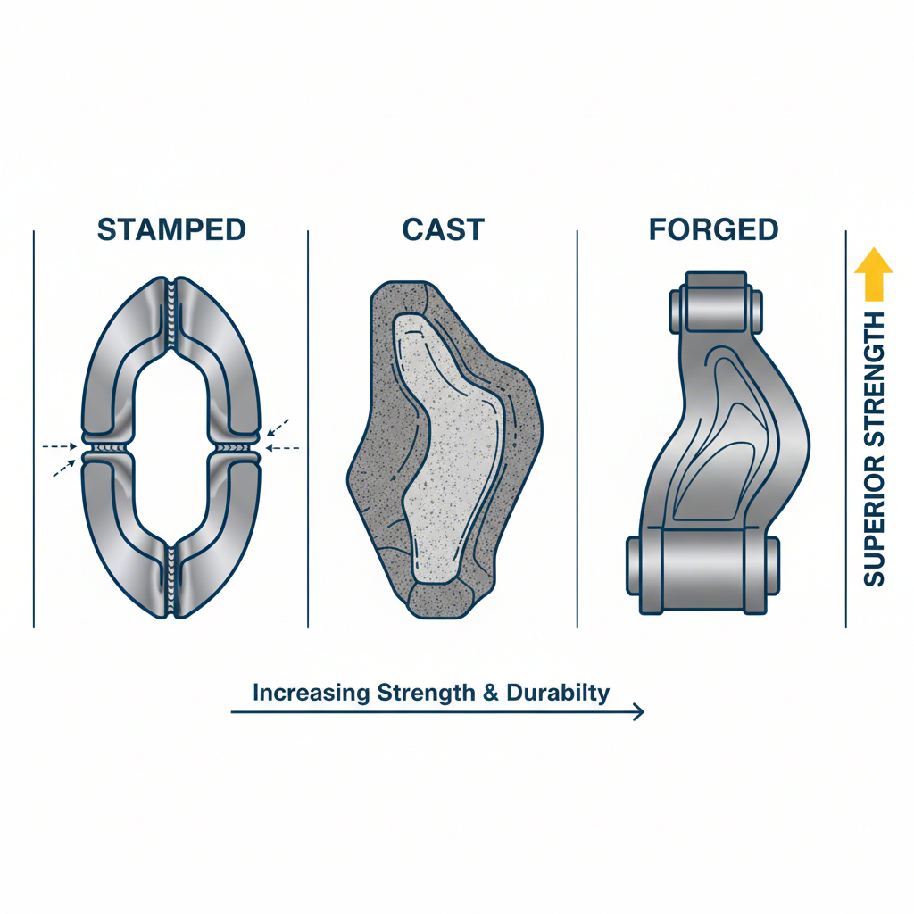 comparison of stamped steel cast iron and forged steel control arm construction