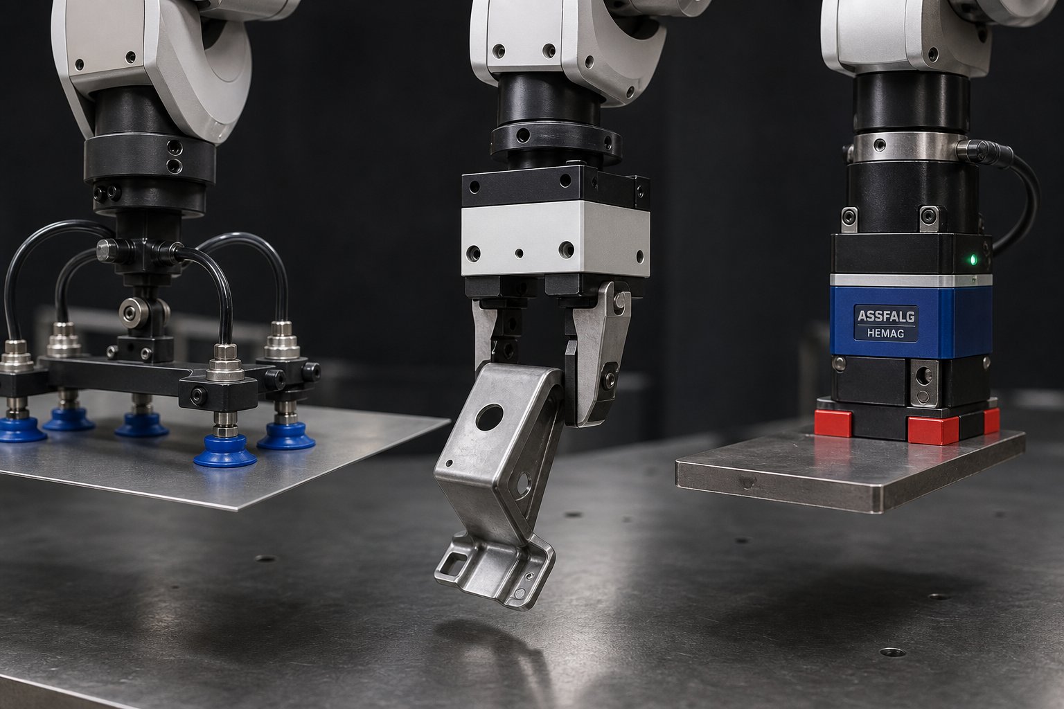 vacuum mechanical and magnetic gripper types used in transfer die end of arm tooling