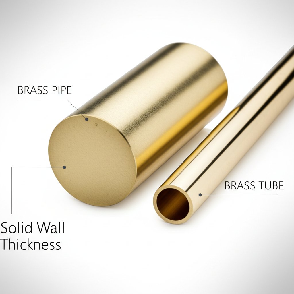 side by side comparison of brass pipe and brass tube