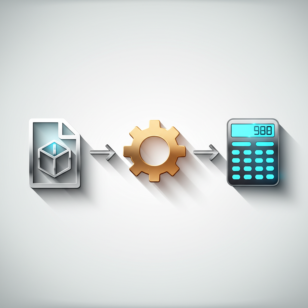 a simple diagram illustrating the online cnc part quoting process workflow