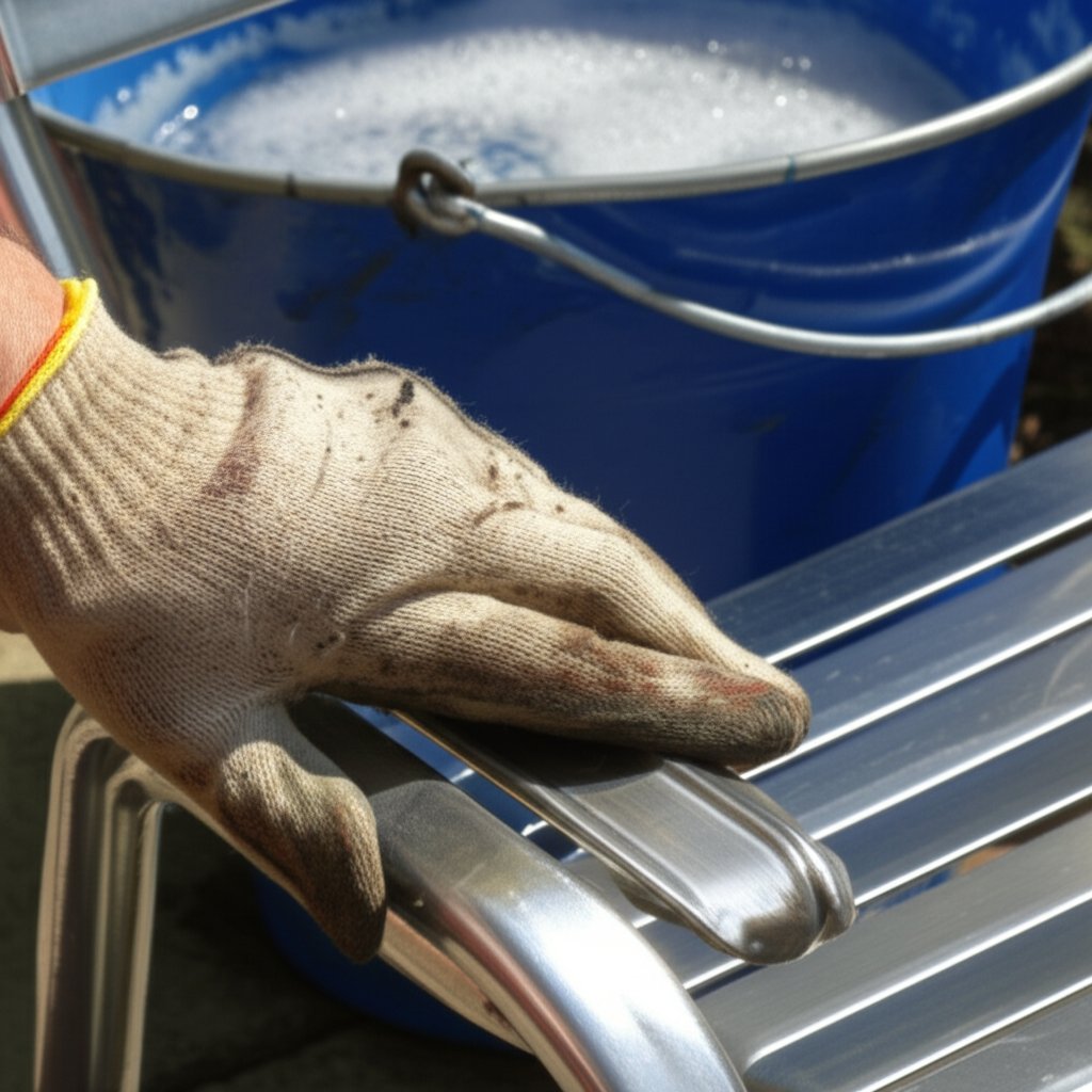 gently washing aluminum furniture with mild soap and a soft cloth