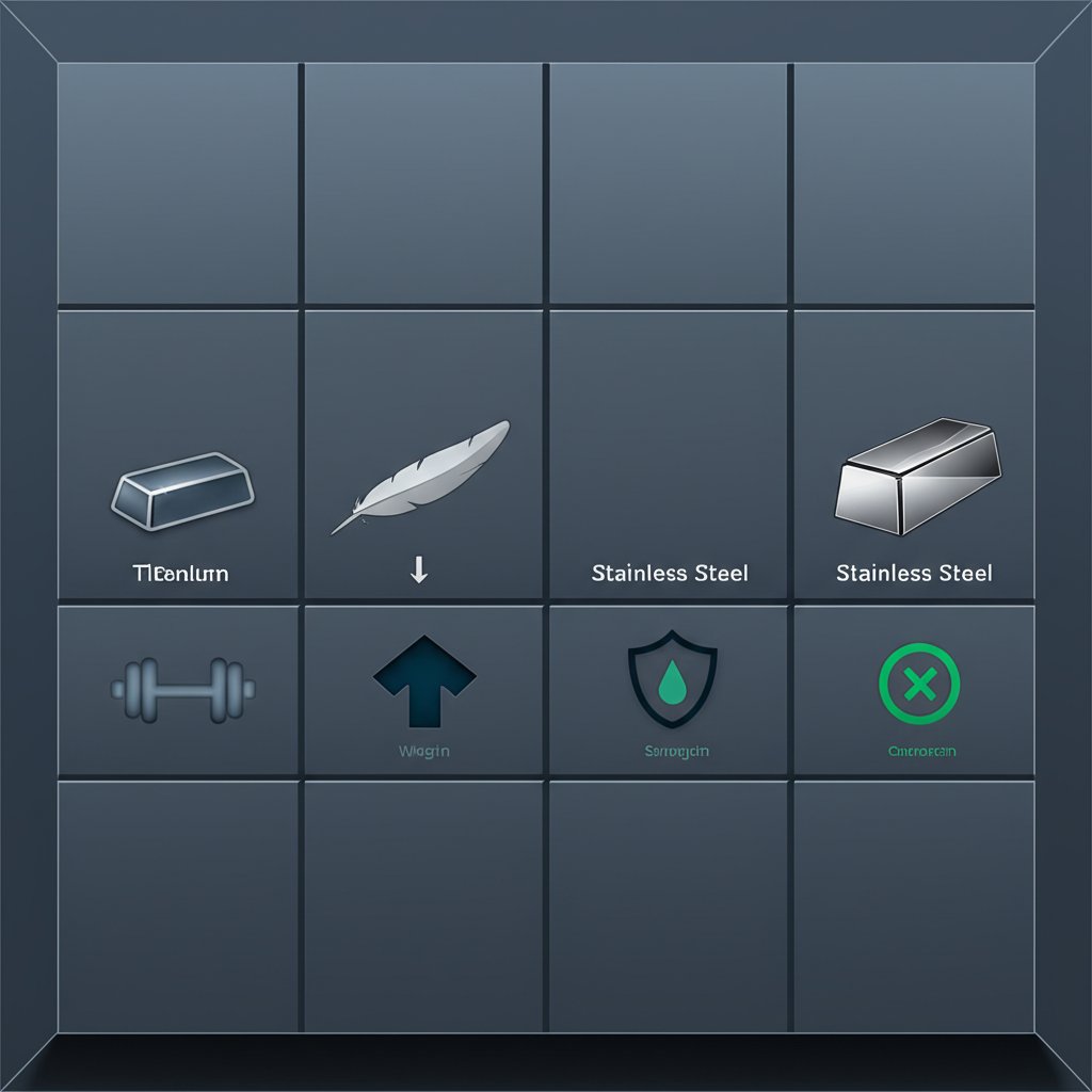 side by side comparison of titanium and stainless steel properties