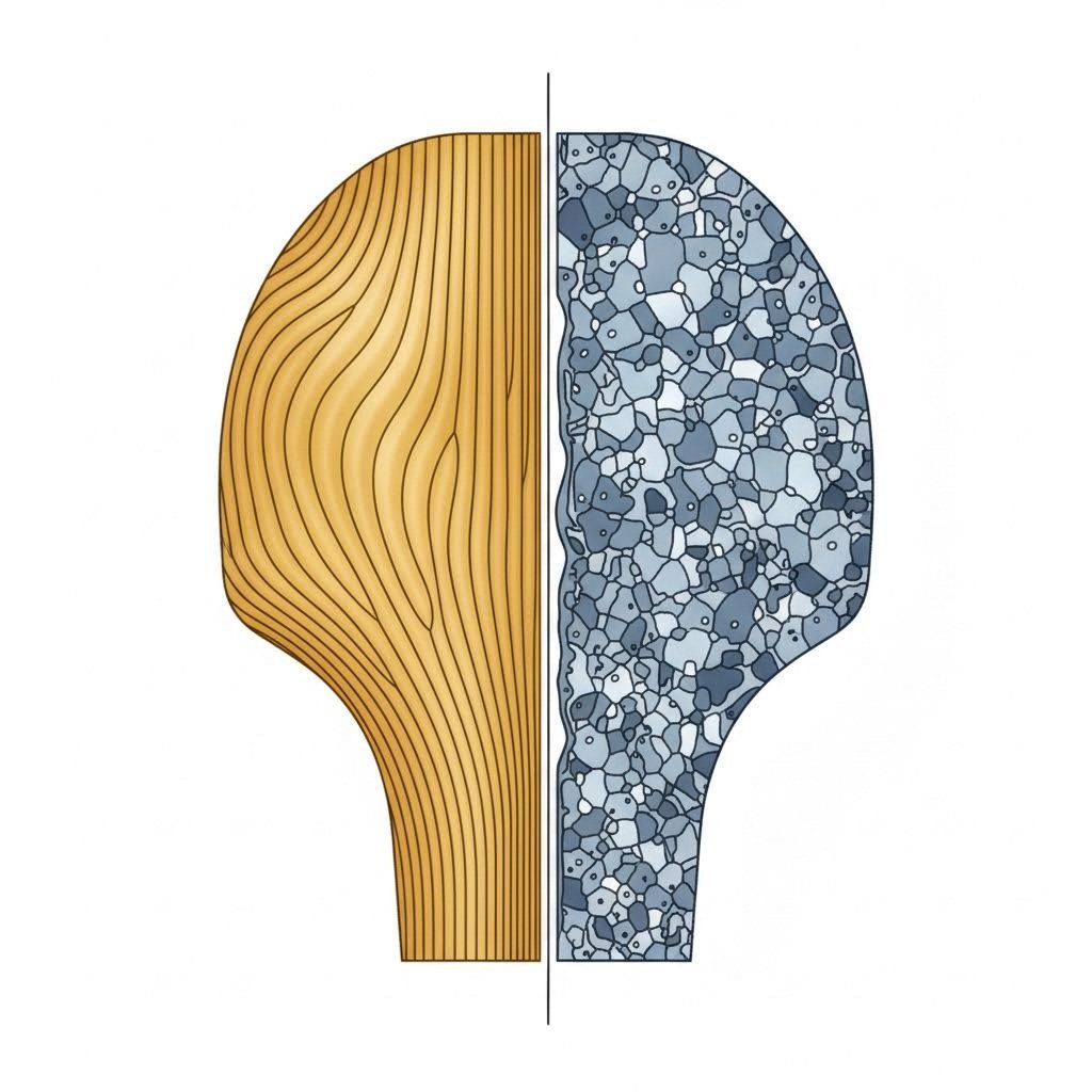 forged metal grain structure compared to cast alternatives shows superior alignment and reduced porosity
