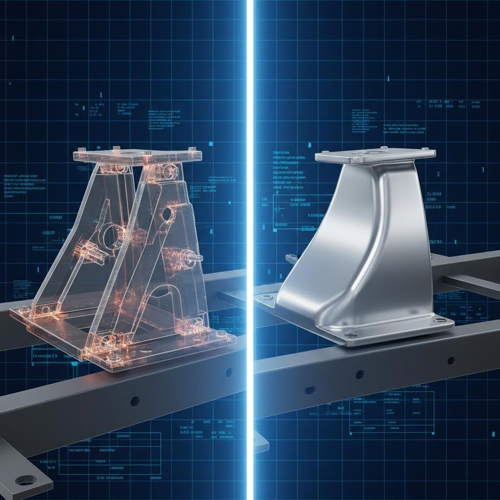 Comparison of traditional stamped steel assembly vs. modern single piece die cast shock tower