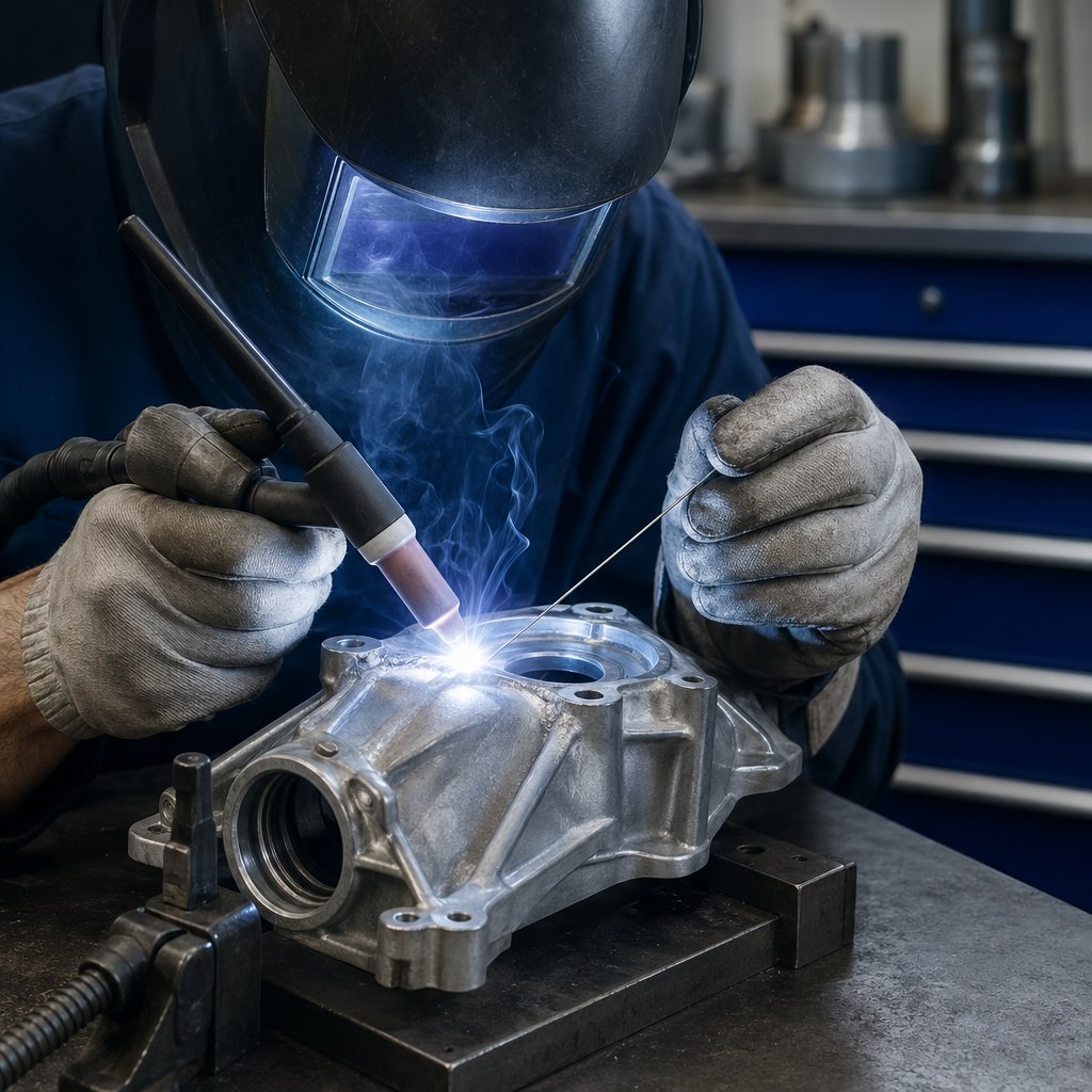 ac tig repair on a cast aluminum part