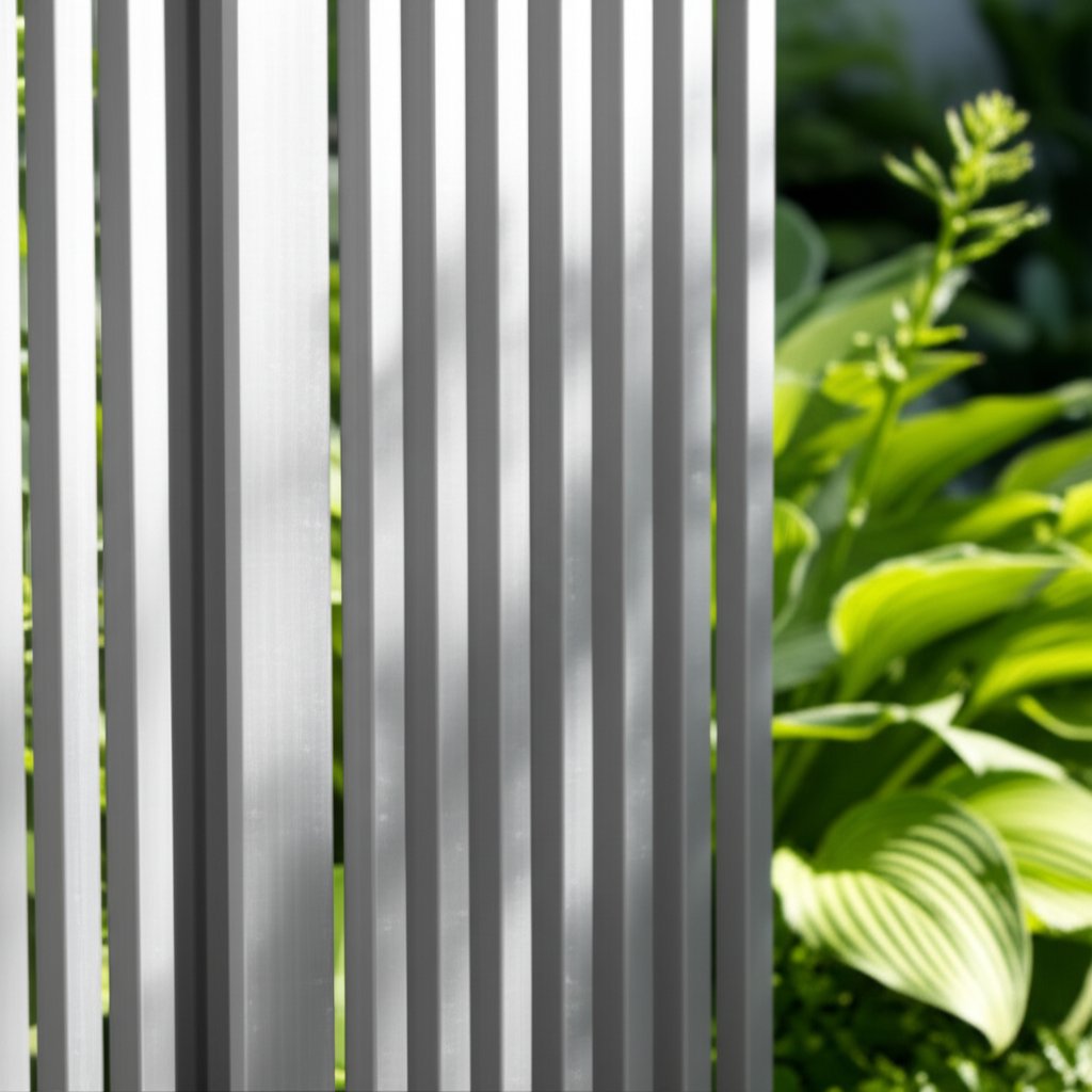 aluminum fence panel in a landscaped yard showing strength and easy upkeep