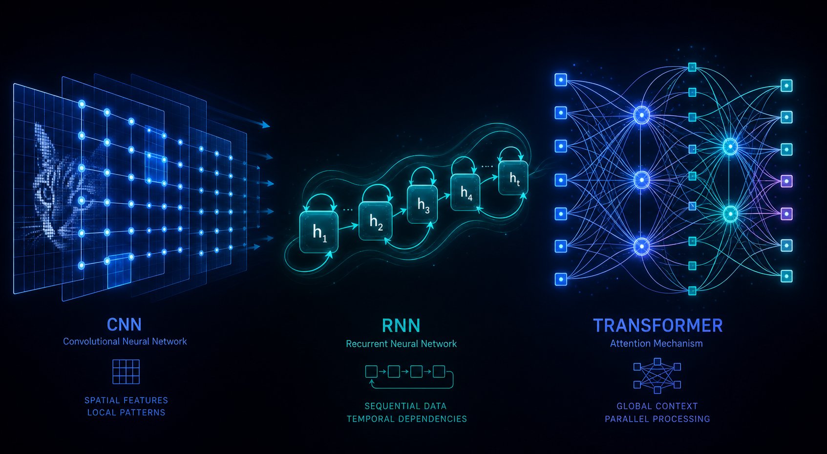 cnns rnns and transformers each interpret musical patterns through different computational approaches