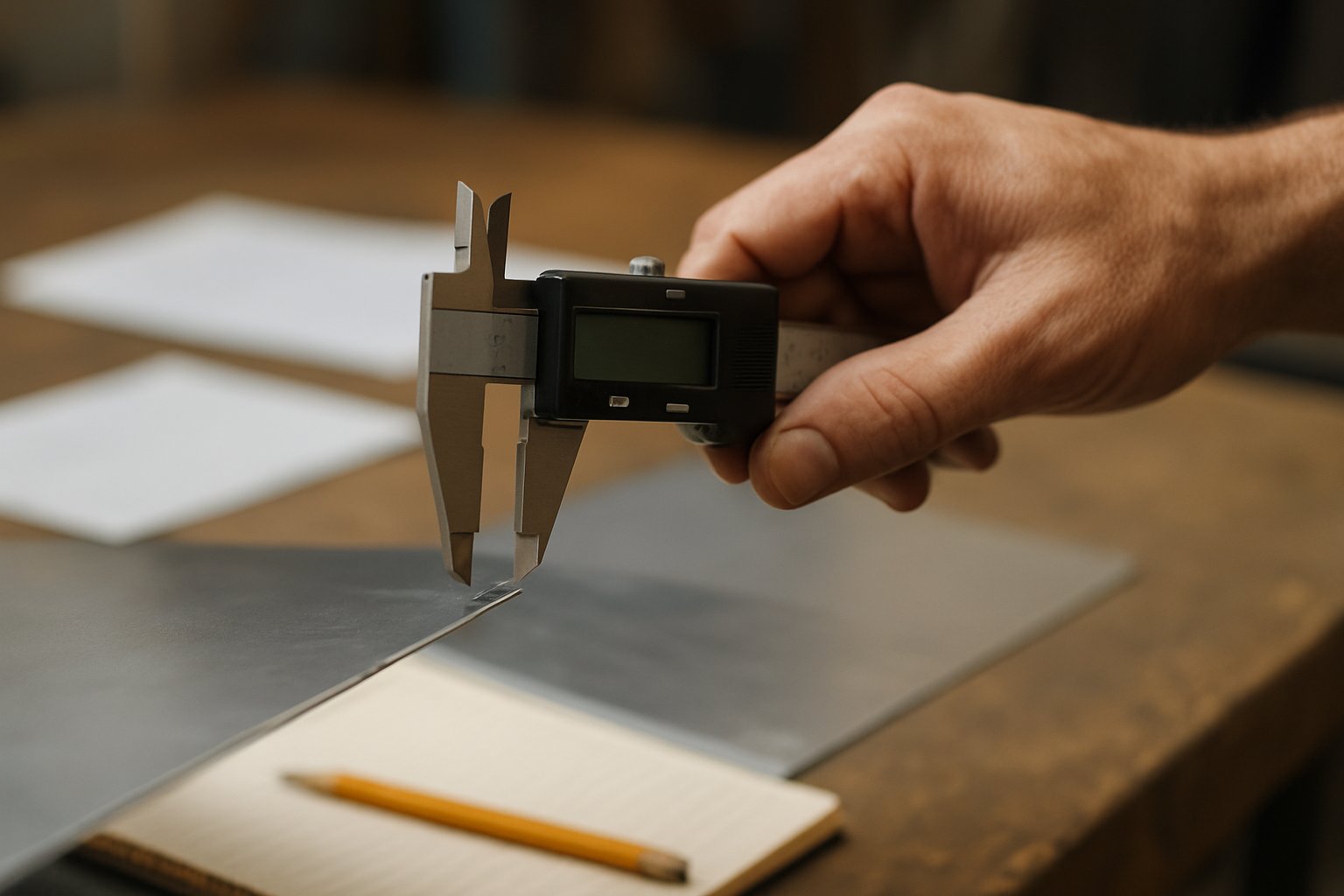 measure the right sheet first then convert the published thickness into inches or millimeters