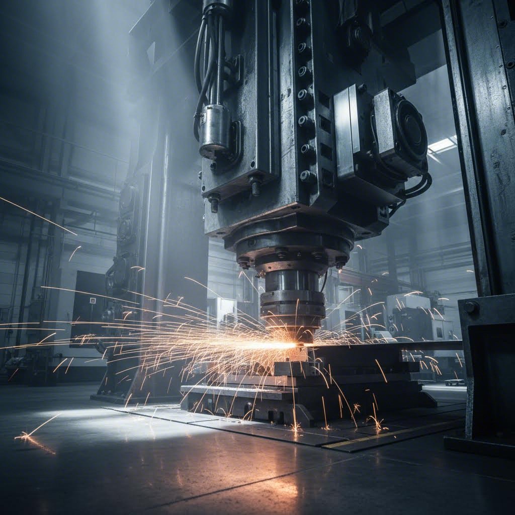 industrial stamping press transforming sheet metal into precision components