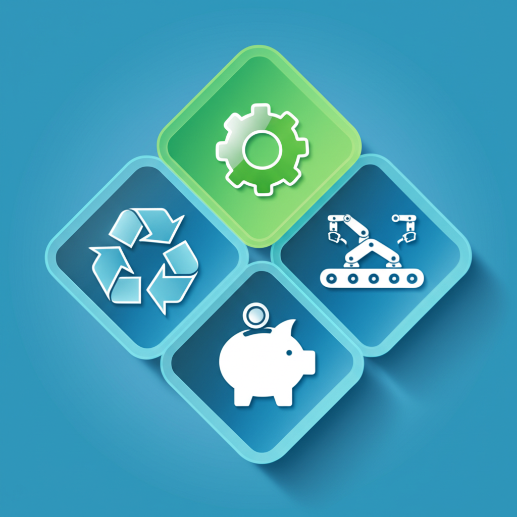 infographic showing key cost saving benefits of a dfm review including reduced waste and labor