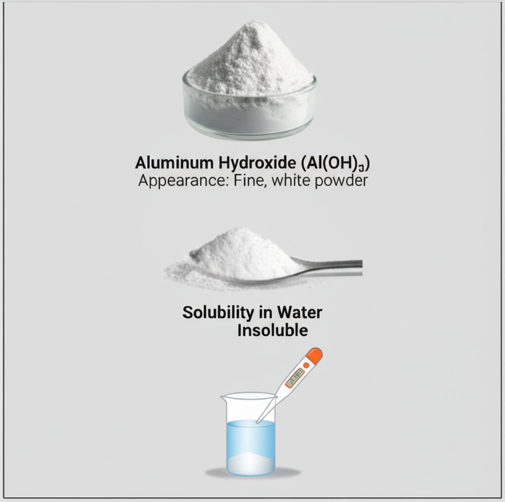 key physical and chemical properties of aluminum hydroxide including appearance and solubility