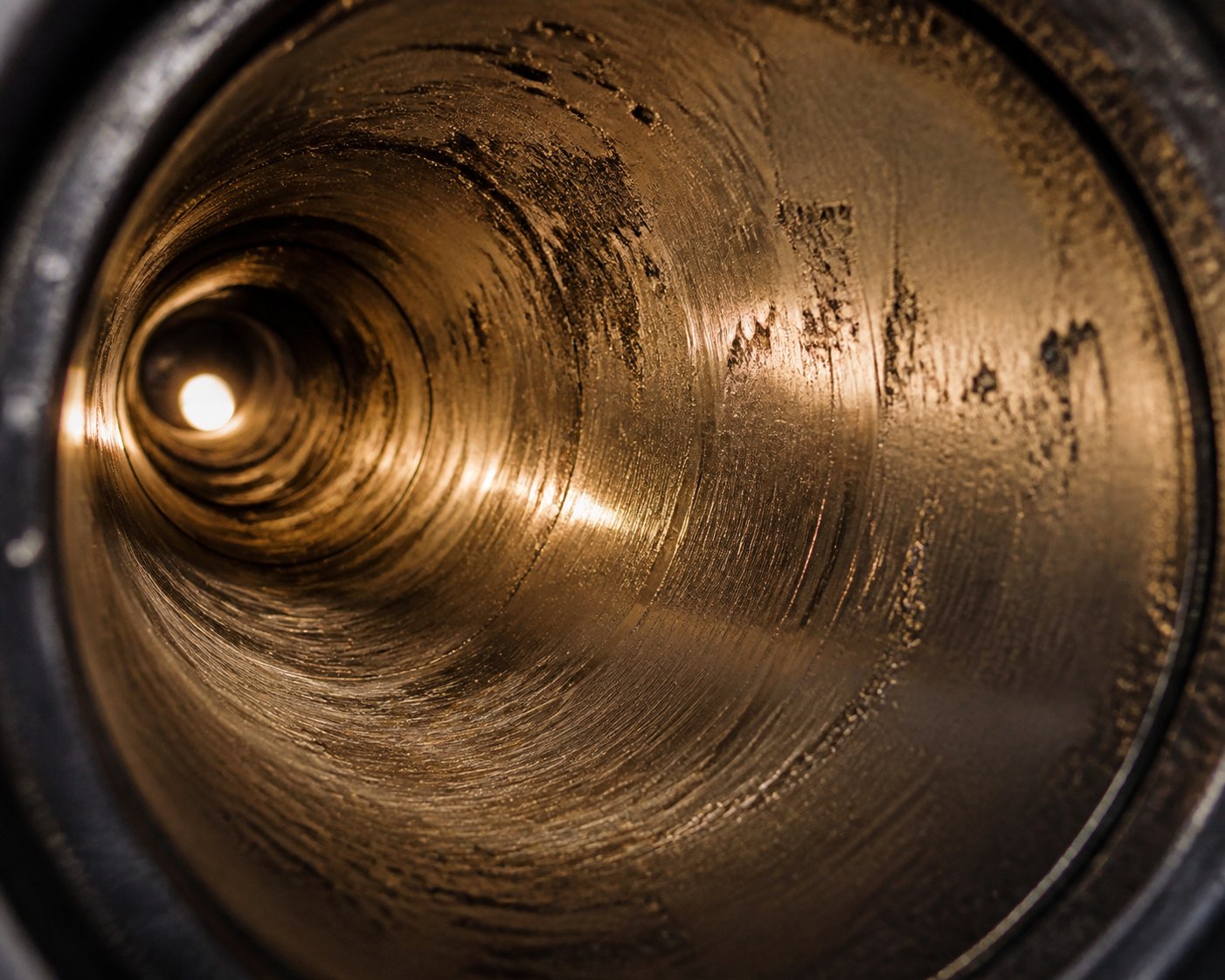 close up of barrel bore wear showing scoring and surface degradation from prolonged extrusion processing