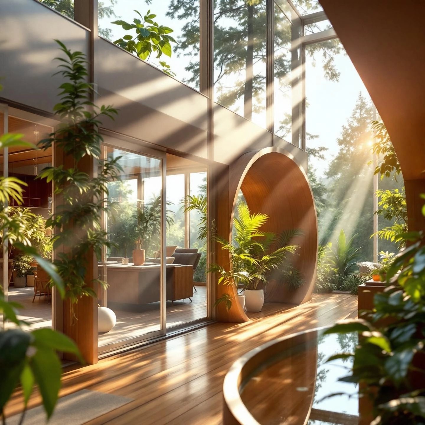 modern home demonstrating passive ventilation with natural airflow and greenery