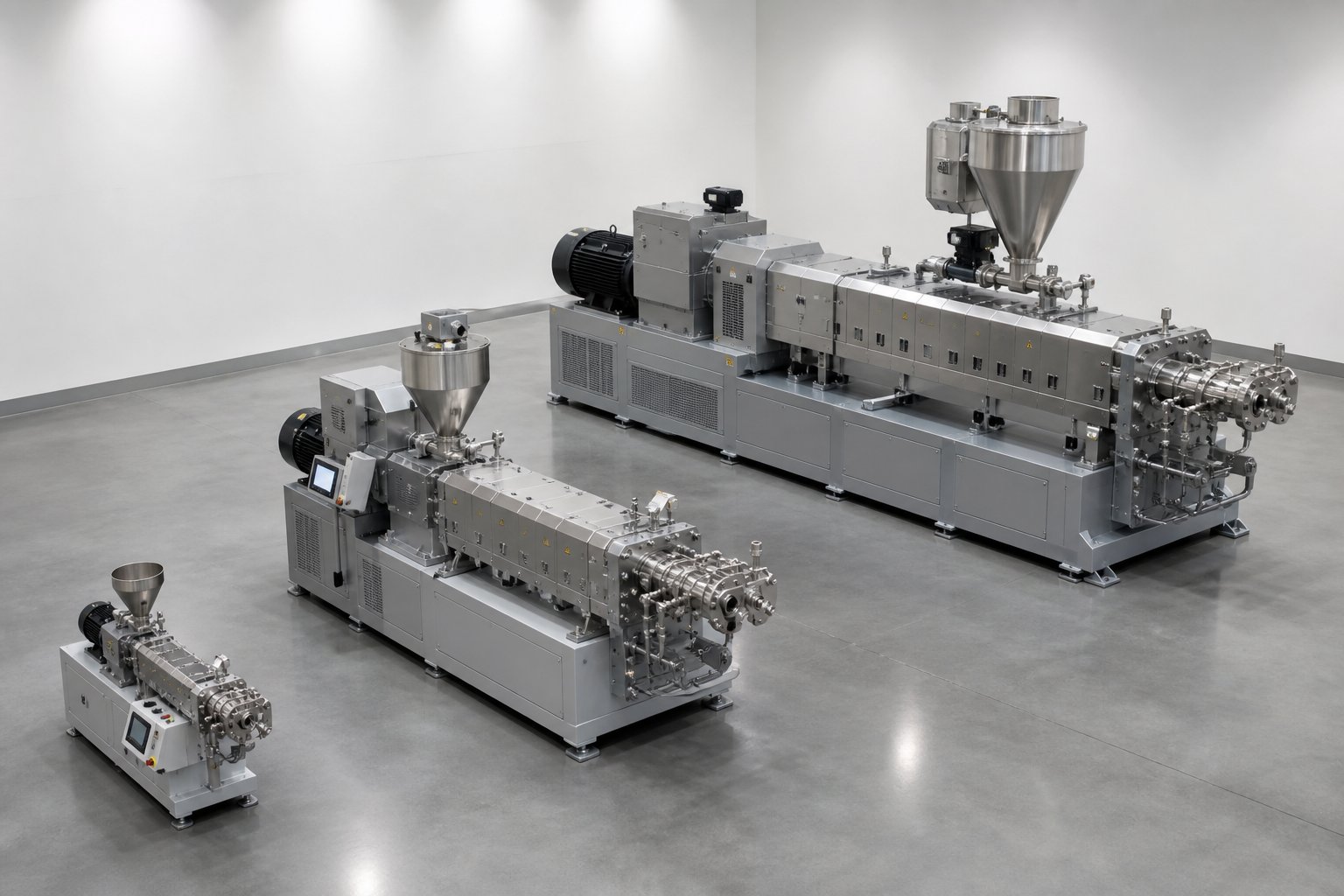 twin screw extruders range from compact lab units to massive industrial systems with prices scaling accordingly