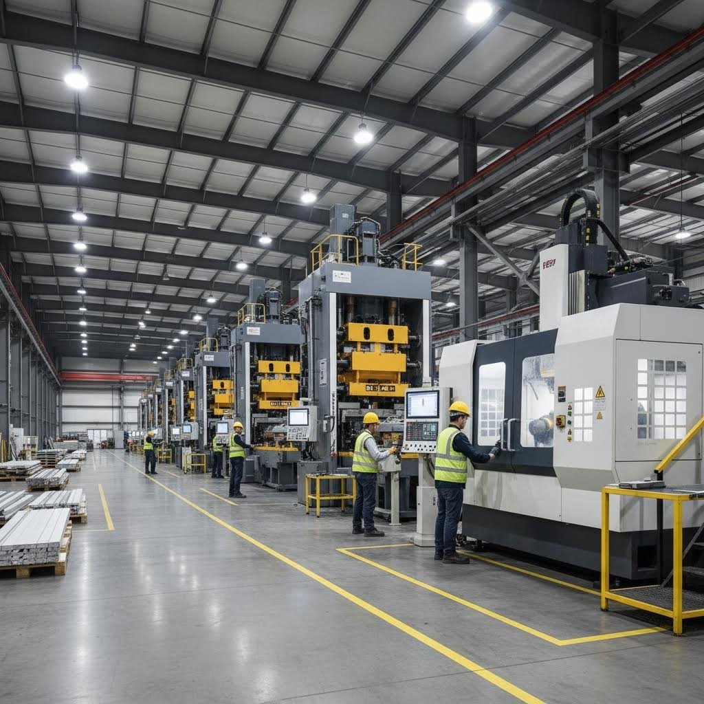 full service aluminum extrusion facility with integrated pressing and cnc machining capabilities