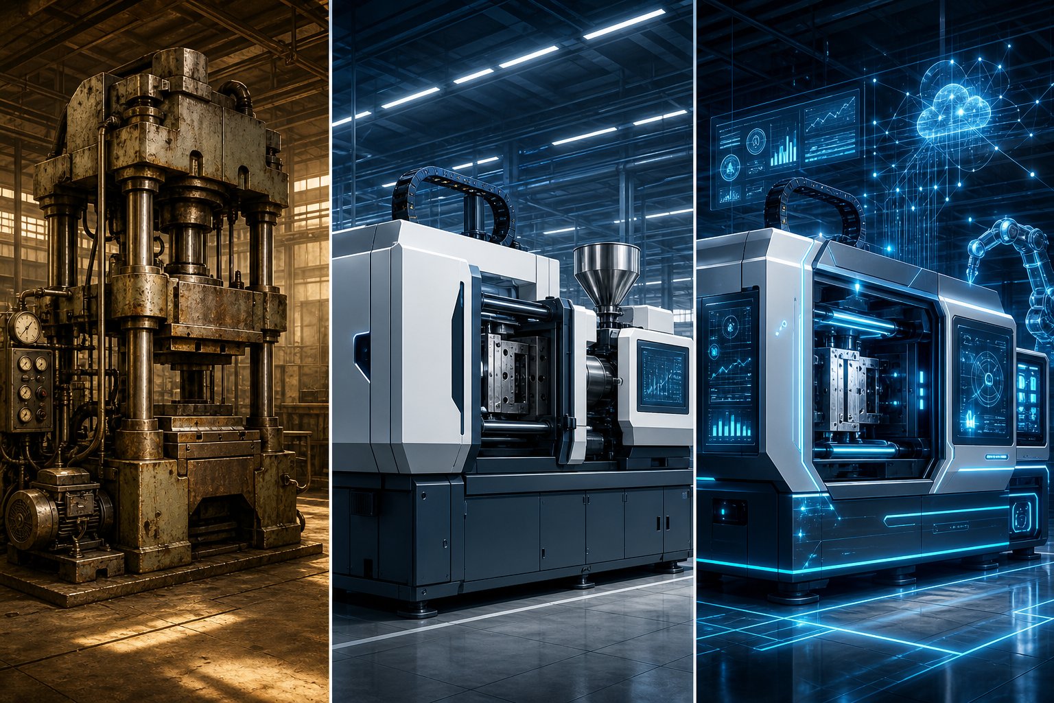 evolution of plastic machinery from hydraulic presses to servo driven smart systems with digital connectivity