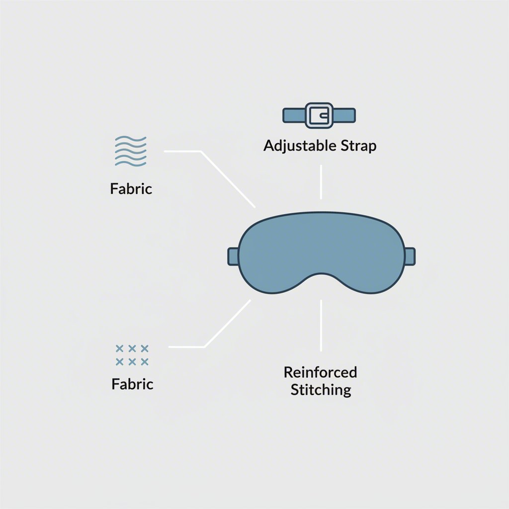 diagram illustrating the key durability factors of a sleep mask