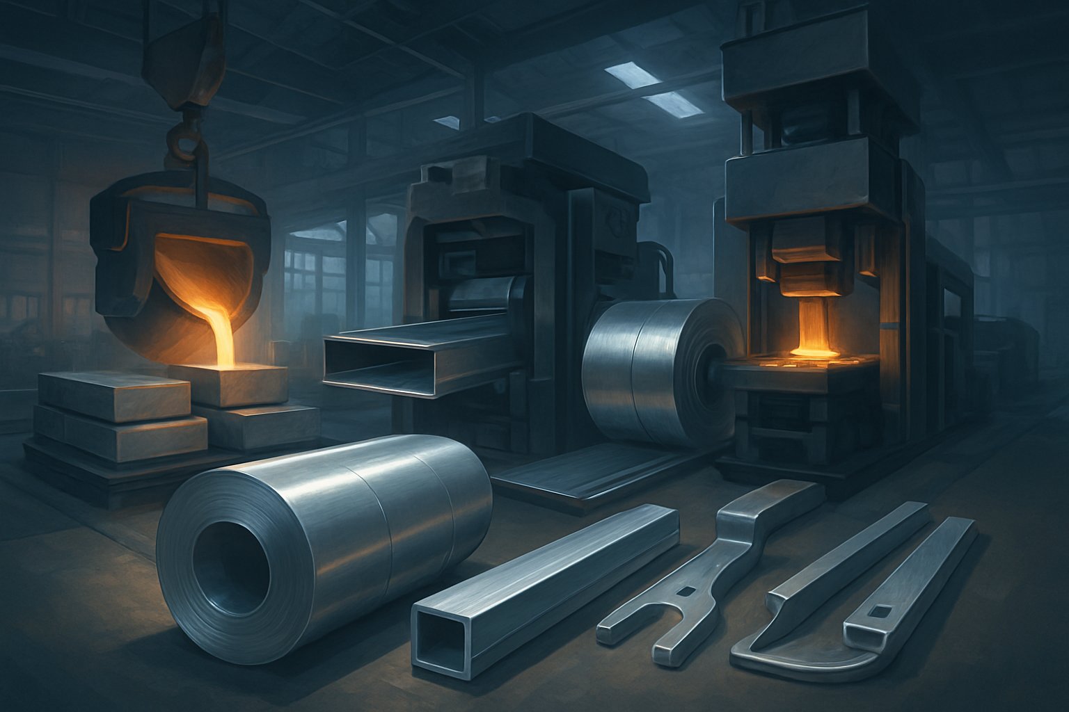 aluminum fabrication into sheet profiles and forged parts