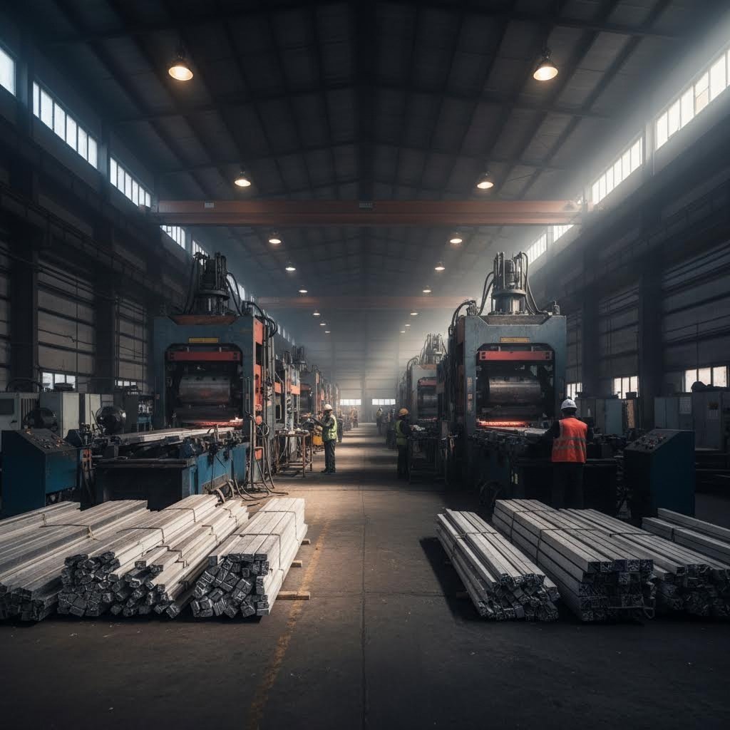 aluminum extrusion manufacturing facility with production equipment
