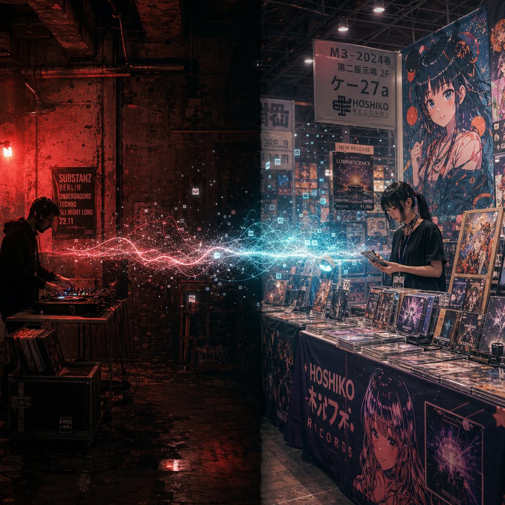 european warehouse culture and japanese doujin scenes shaped speedcore in radically different directions