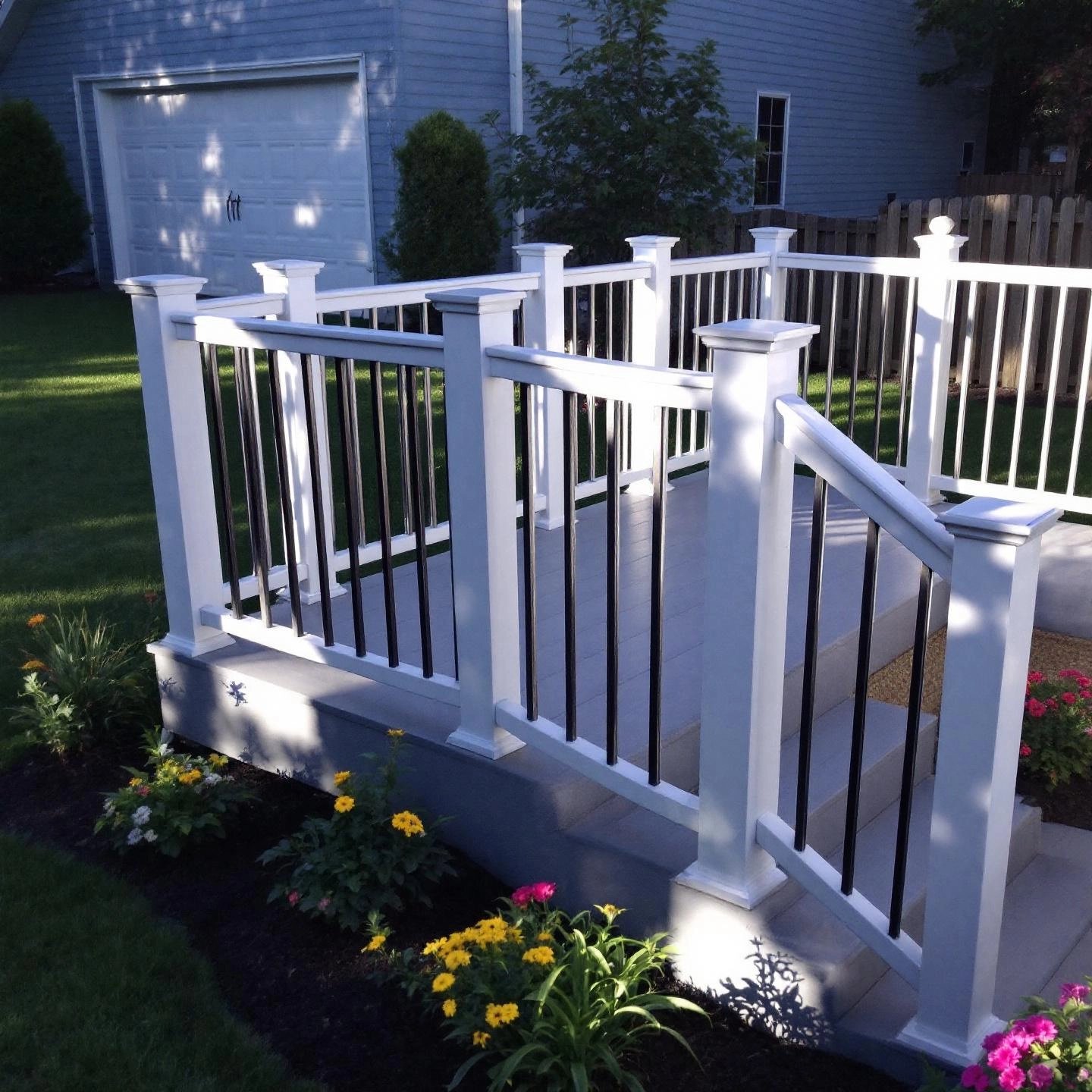 aluminum deck railings with different baluster styles for safety and style