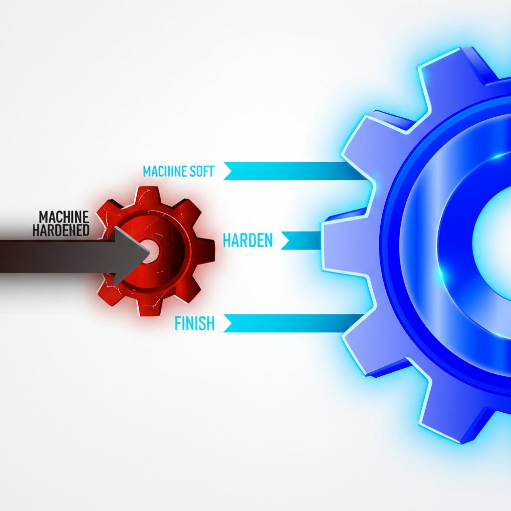 diagram illustrating the strategic benefits of a machine harden finish workflow for hardened steel parts