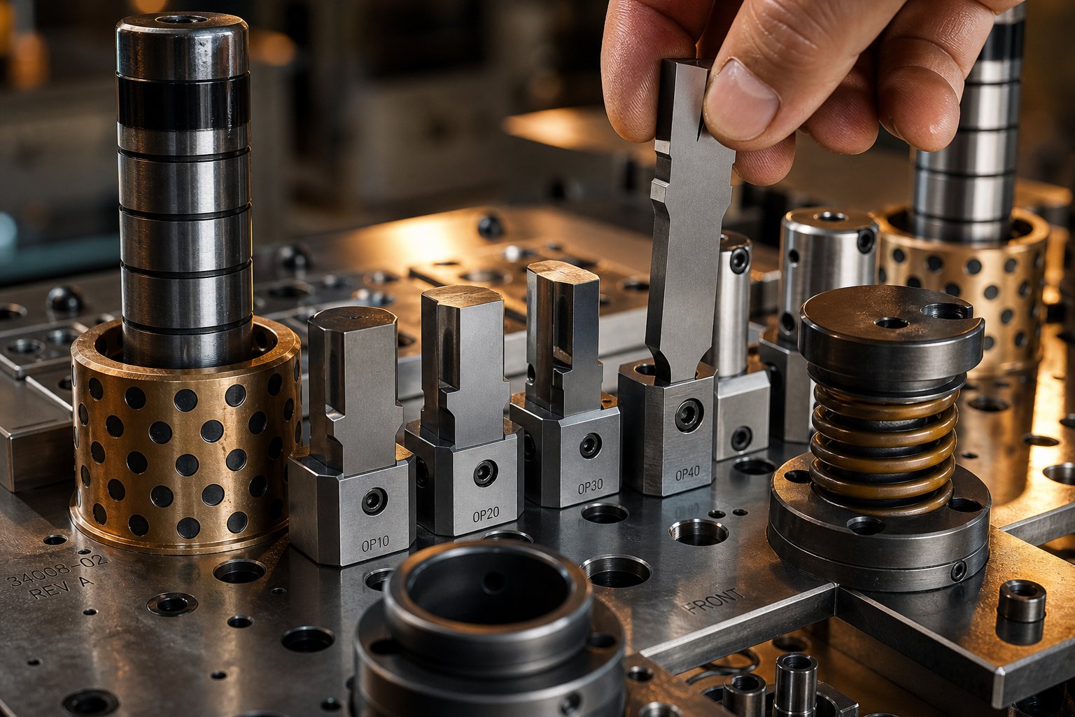 info-1-1 hardened tool steel punches and carbide inserts in a production die
