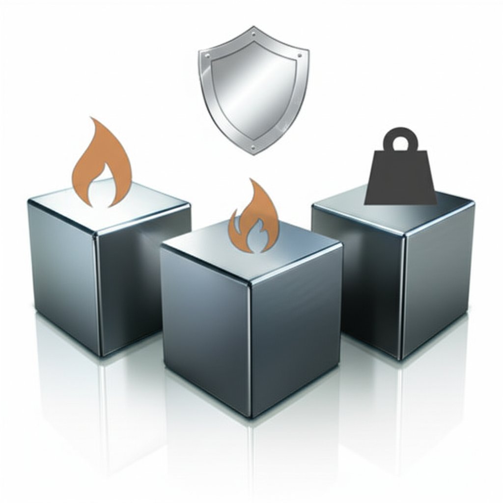 diagram comparing the primary properties of 5000 6000 and 7000 series aluminum alloys