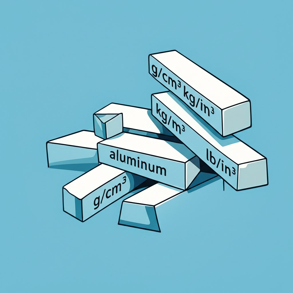 illustration of standard aluminum density units for reference in engineering